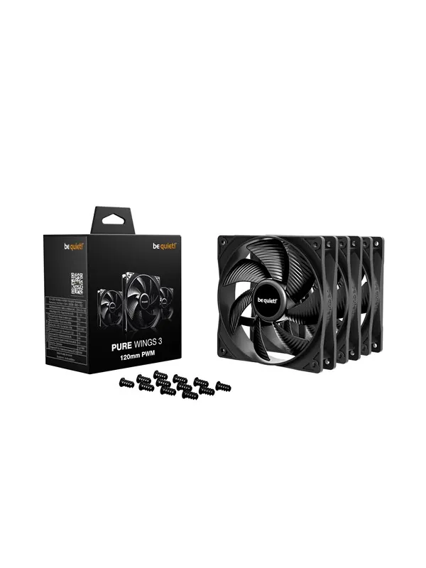 be quiet! PURE WINGS 3 120 (3-pack) - Chassi fläkt - 120mm - Svart