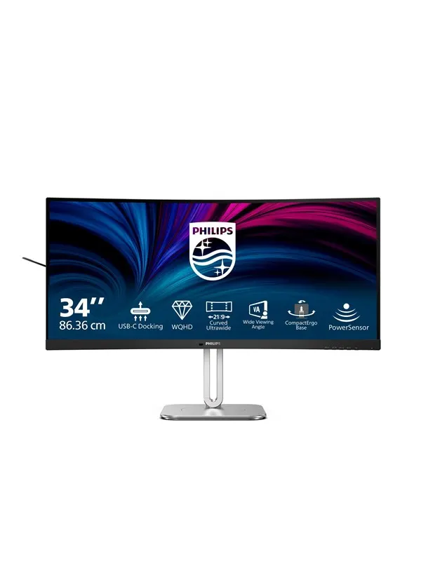 34" Philips 34B2U5600C - 3440x1440 (UWQHD) - 120Hz - VA - 96W USB-C - KVM switch