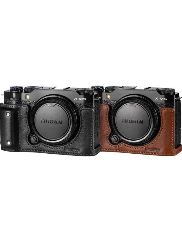 SmallRig 4879 Camera Leather Half Case Kit for FUJIFILM X-M5 Black