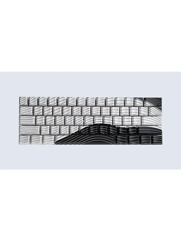 Wooting Magnetic Waves ANSI Keycaps - Black & White edition - Knappsats - Engelska (US) - Svart