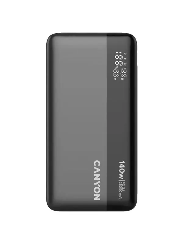 Canyon OnPower 240 Powerbank 25.000 mAh 140W, Mörk - 25000 mAh