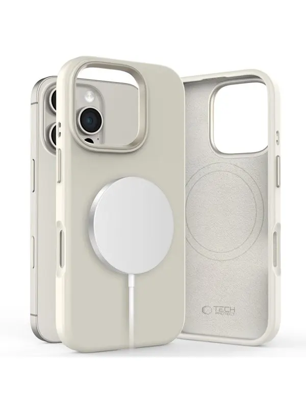 Tech-Protect Silicone PU MagSafe Case for iPhone 16 Pro - Beige