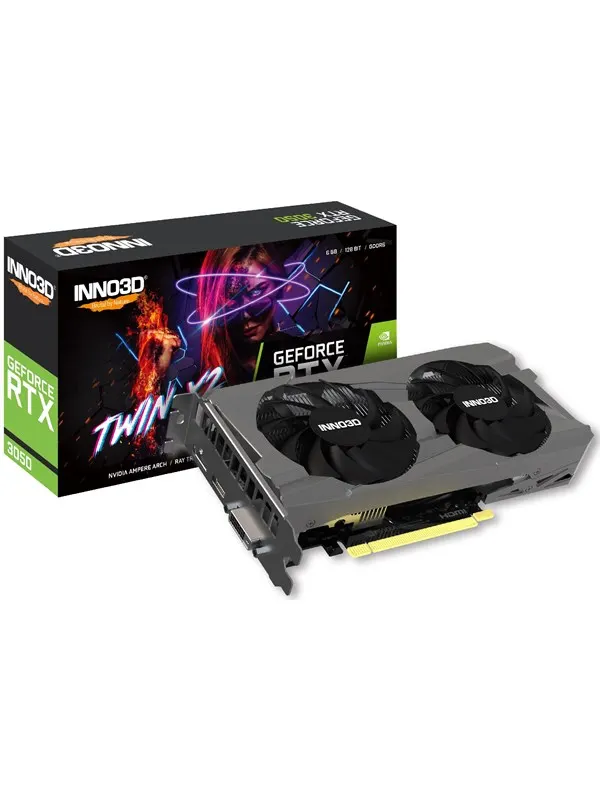Inno3D GeForce RTX 3050 Twin X2 V2 - 6GB GDDR6 RAM - Grafikkort