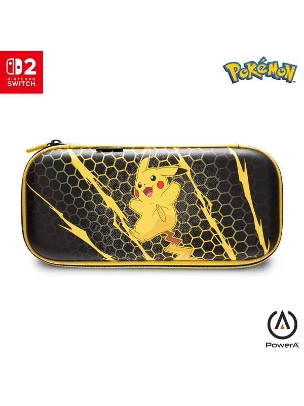 PowerA Slim Case for Nintendo Switch 2 - Pikachu Storm Officially Licensed Protective Case Holds 10 Game Cards