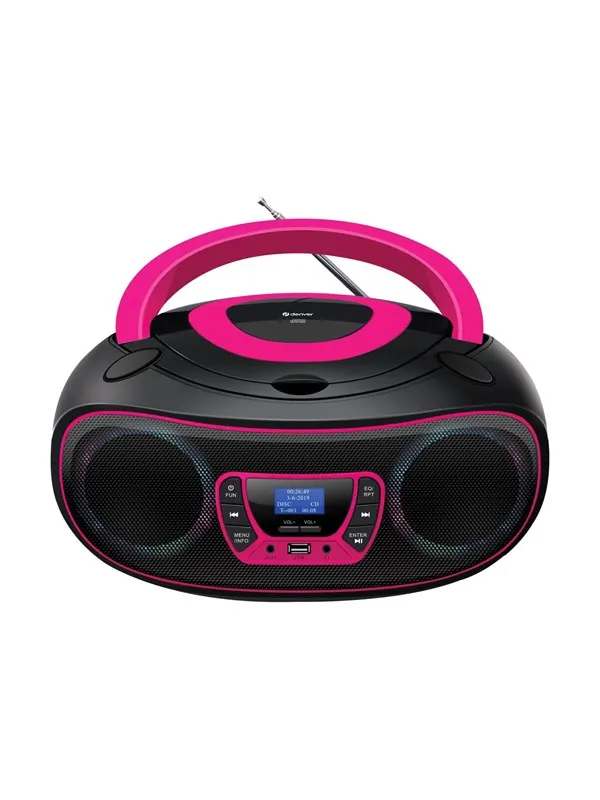 DENVER TDB-212P - Pink - DAB+ Boombox with Bluetooth &amp; CD Player - Pink