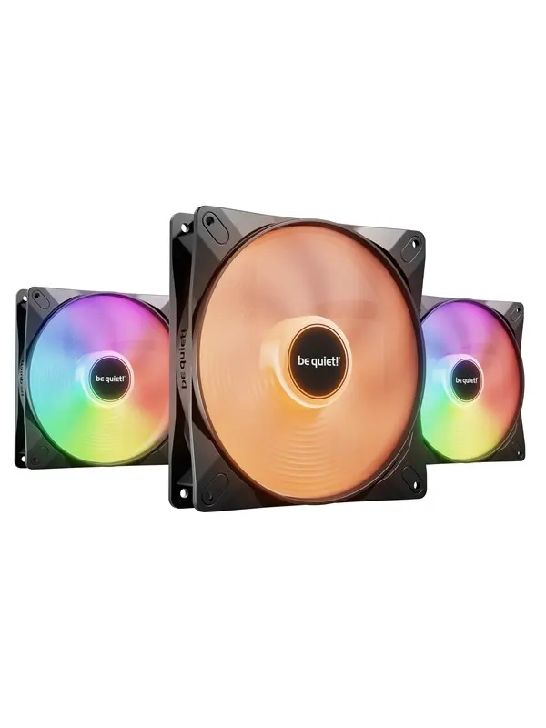 be quiet! LIGHT WINGS LX 140 (3-pack) - Chassi fläkt - 140mm - Svart med RGB LED - 23 dBA