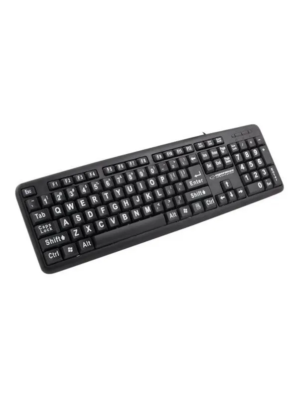 Esperanza USB KEYBOARD WITH CAPITAL LETTERS FLORIDA - Tangentbord - Svart