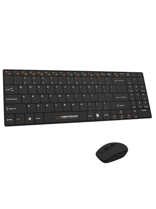 Esperanza WIRELESS SET 2.4GHZ USB LIBERTY BLACK - Tastatur & Mus set - Svart