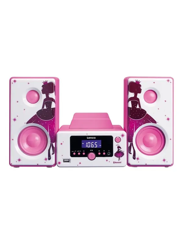 Lenco MC-020 Princess - Micro set with FM Radio Bluetooth® USB and AUX ingang - Princess