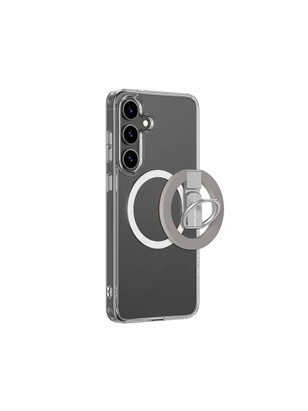 AmazingThing Minimal Mag Case with Magnetic Ring and Magnetic Ring for Samsung Galaxy S25+ - Transparent