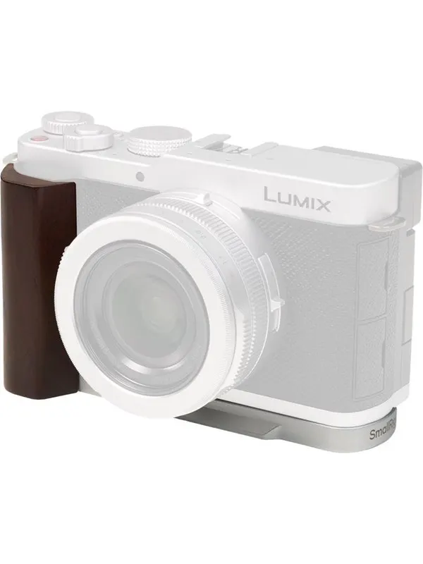 SmallRig 5943 L-Shaped Mount Plate with Wooden Handle for Panasonic LUMIX L10 Silver