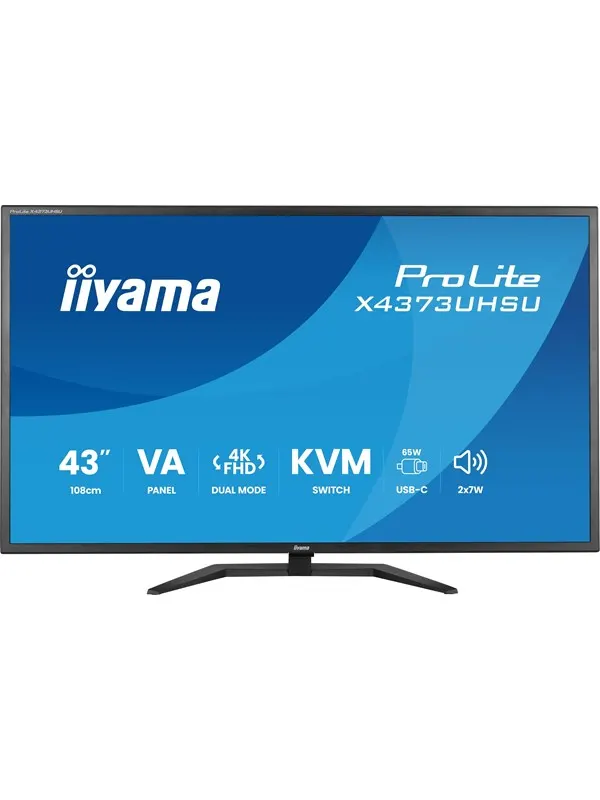 43" iiyama ProLite X4373UHSU - 3840x2160 (4K) - 120Hz - IPS - 95W USB-C - KVM switch
