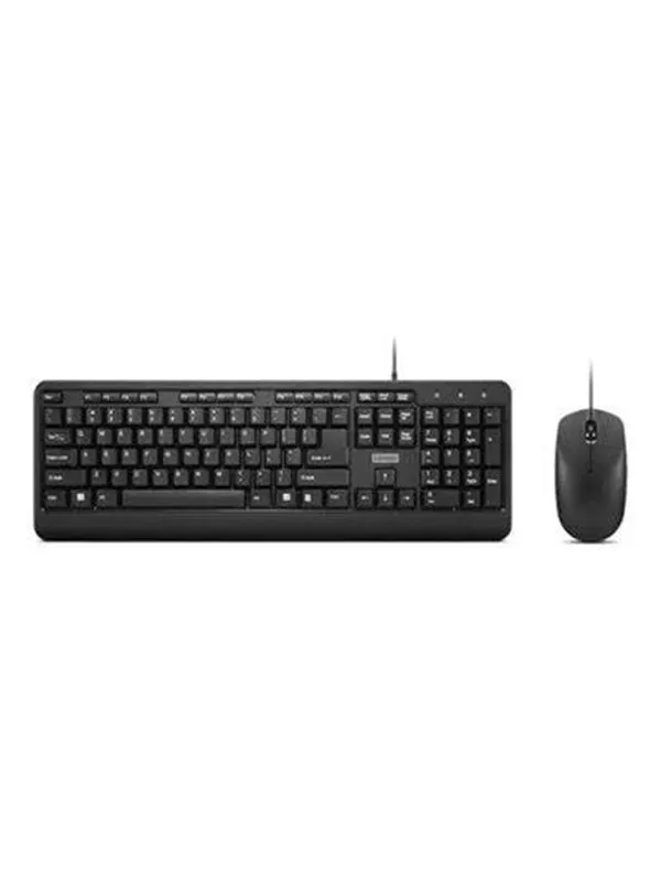 Lenovo 160 Wired Combo - keyboard and mouse set - QWERTY - US - black Input Device - Tastatur & Mus set - Engelska (US) - Svart