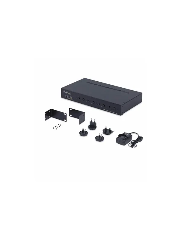 StarTech.com 8-Port HDMI KVM Switch w/1U Rack Mount Kit 4K 60Hz - KVM switch - 8 ports - TAA Compliant