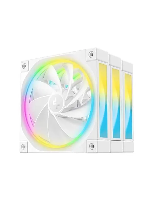 DeepCool FL12R White Triple-Pack - Chassi fläkt - 120mm - Vit med RGB-ljus - 32 dBA