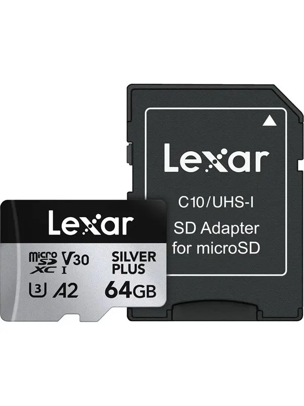 Lexar Professional Silver Plus MicroSD/SD - 205MB/s - 64GB