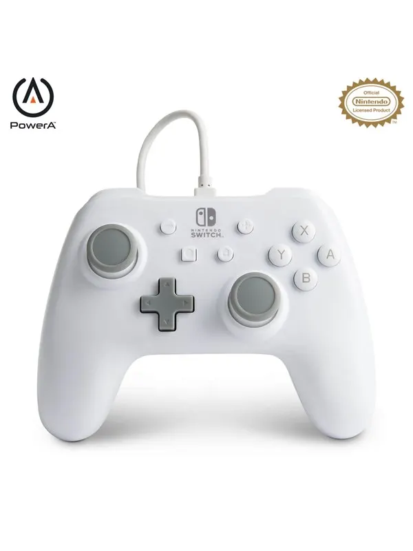 PowerA Wired Controller for Nintendo Switch - White - Wired Controller - Nintendo Switch
