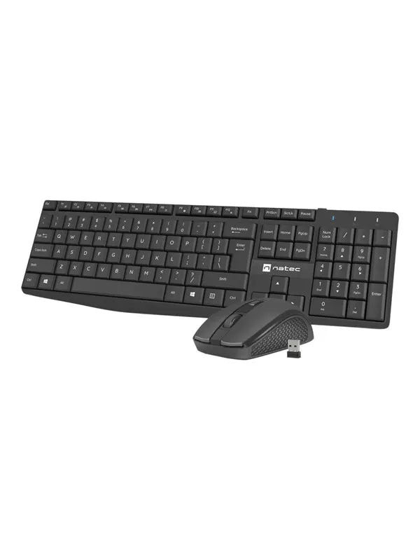 Natec Squid - keyboard and mouse set - 2in1 - US - black - Tastatur &amp; Mus set - Engelska (US) - Svart