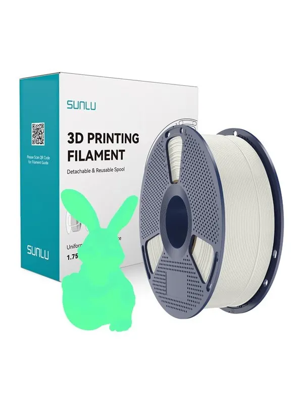 Sunlu PLA Glow-in-the-Dark Filament (White and Gre