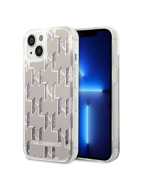 Karl Lagerfeld KLHCP14MLMNMS iPhone 14 Plus 6.7 "hardcase silver / silver Liquid Glitter Monogram