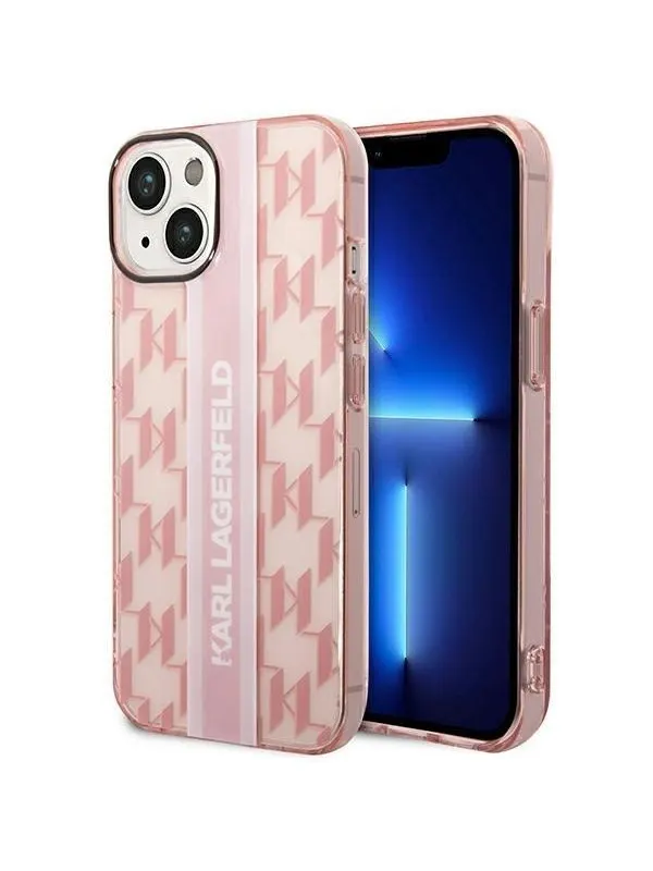 Karl Lagerfeld KLHCP14MHKLSPCP iPhone 14 Plus 6.7 "hardcase pink / pink Mono Vertical Stripe