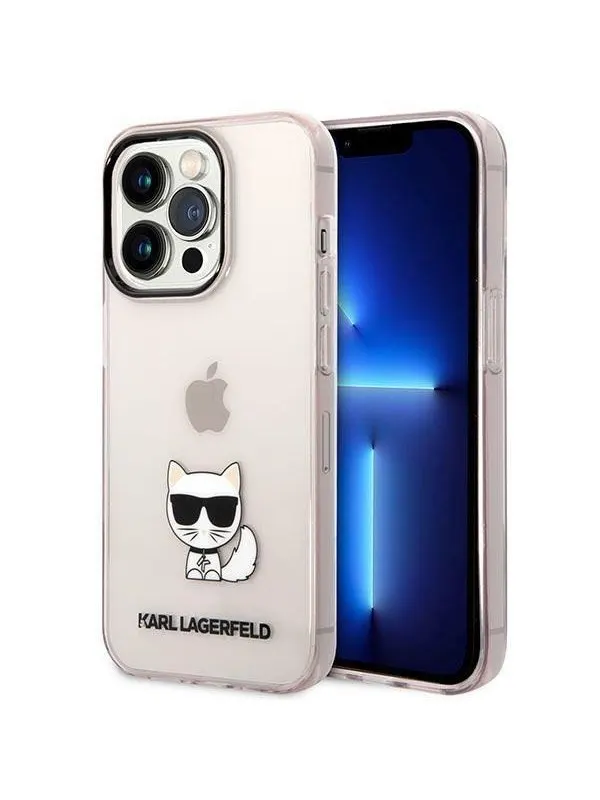 Karl Lagerfeld KLHCP14LCTTRI iPhone 14 Pro 6.1 "hardcase pink / pink Transparent Choupette Body