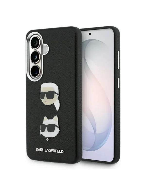 Karl Lagerfeld Saffiano Double Heads Metal Case for Samsung Galaxy S26+ - Black