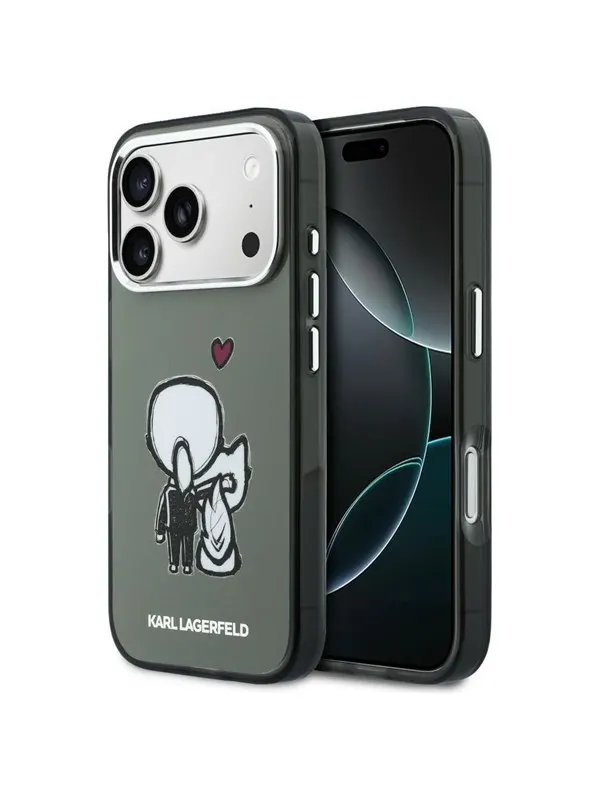 Karl Lagerfeld Karl &amp; Choupette Back MagSafe Case for iPhone 17 Pro - Black