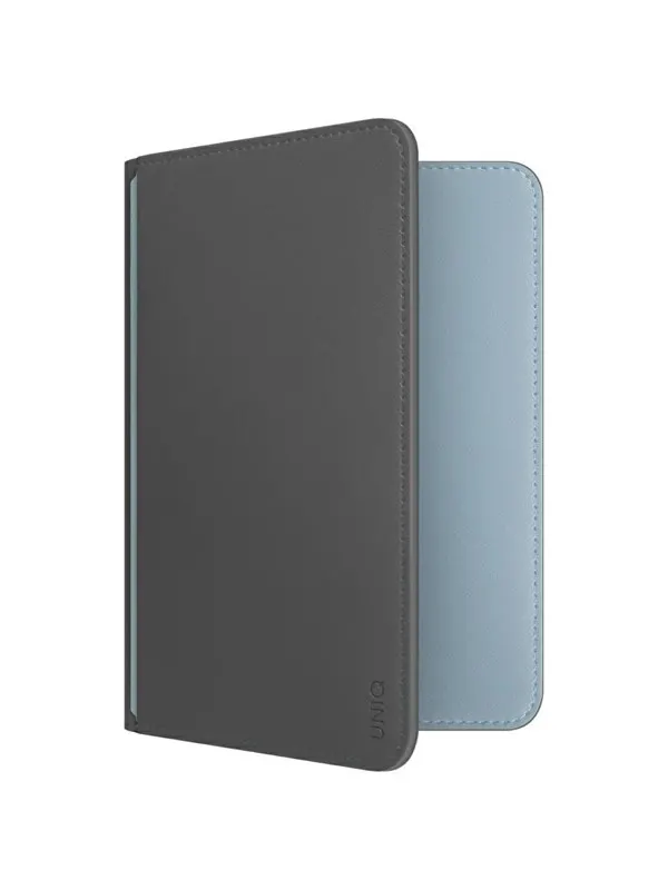 UNIQ Belmont Passport Case with Apple Find My RFID Lock Gray Blue