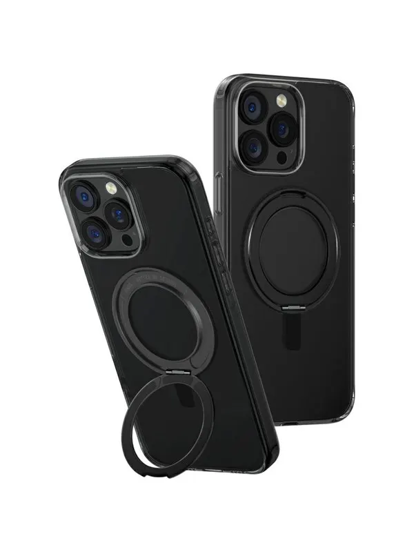 UNIQ Swivix 360 Rotating Kickstand Case for iPhone 16 Pro Max - Black