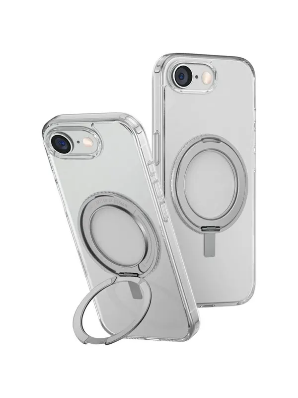 UNIQ Swivix 360 Rotating Kickstand Case for iPhone 16e - Transparent