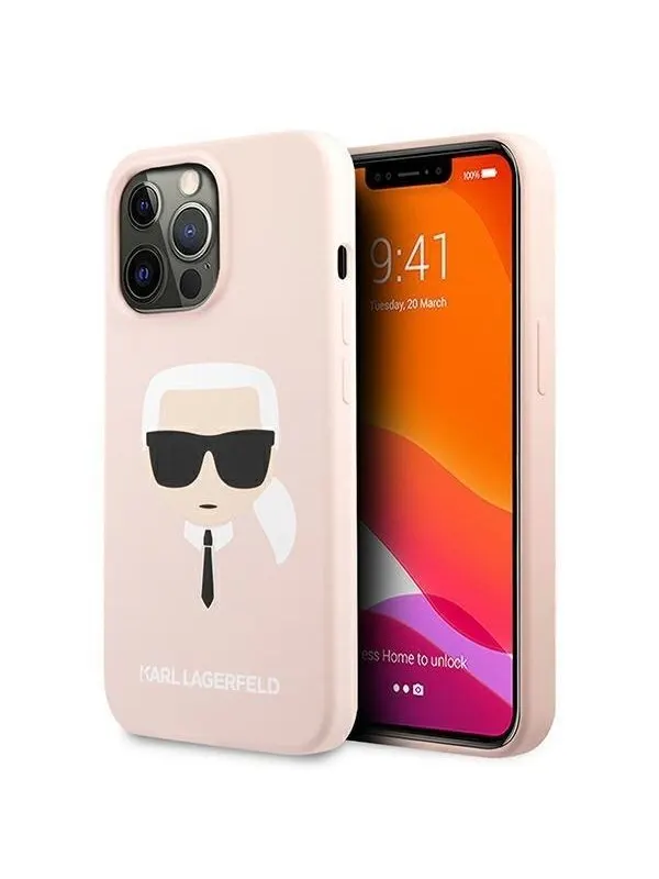 Karl Lagerfeld Silicone Karl`s Head Case for iPhone 13 Pro Max 6.7" - Light Pink