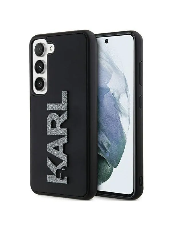 Karl Lagerfeld 3D Rubber Glitter Logo case for Samsung Galaxy S24 - black