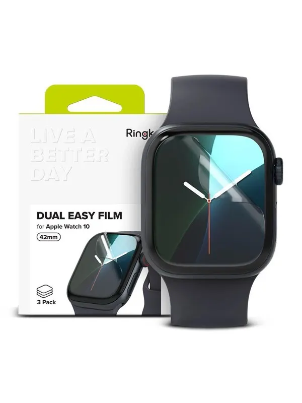 Ringke Dual Easy 3-pack Protective Film for Apple Watch 10 42 mm