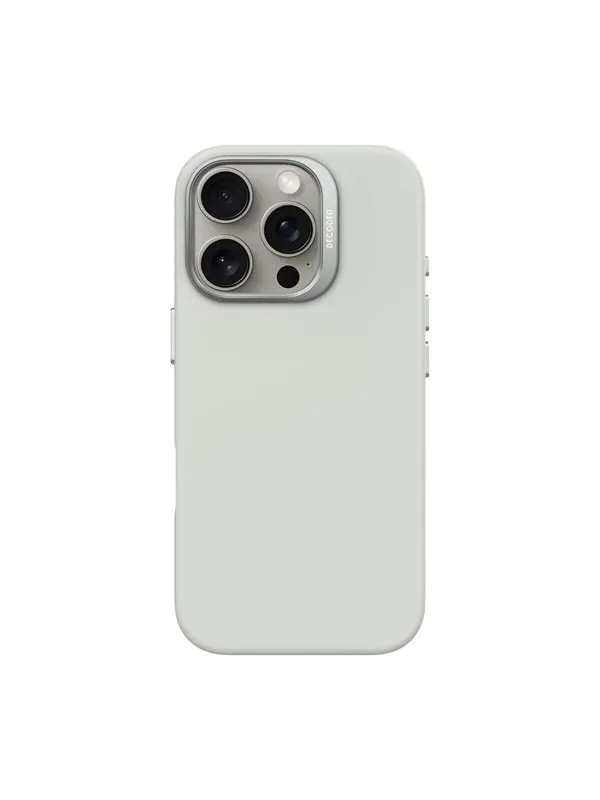 Decoded AntiMicrobial Silicone Backcover for iPhone 16 Pro Stone Grey (Clay)