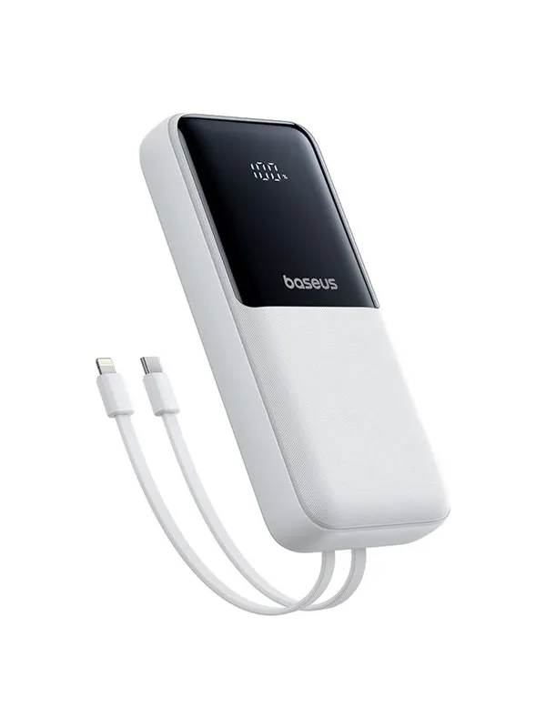 Baseus Lipow 20000mAh 22.5W Powerbank with two built-in cables with additional Simple USB-A - USB-C 3A 20cm cable - white - 20000 mAh