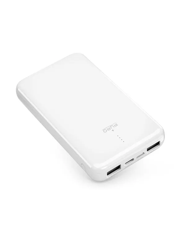 Puro Powerbank White 10000mAh 12W 2xUSB-A + USB-C - White - 10000 mAh