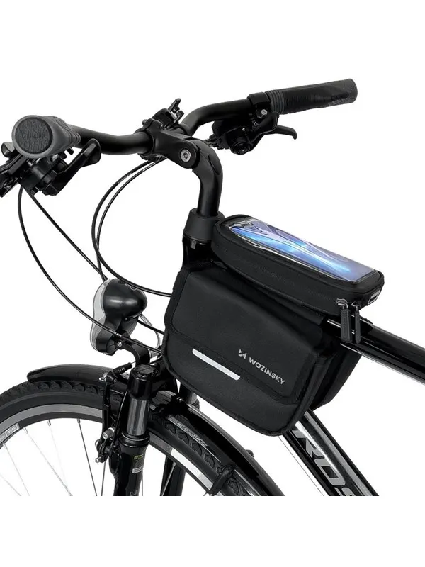 Wozinsky bicycle frame bag waterproof phone case 1.5l black (WBB26BK)