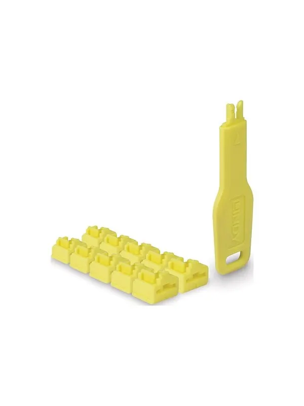 Lindy RJ45 Port Locks Yellow 10x + 1 Key