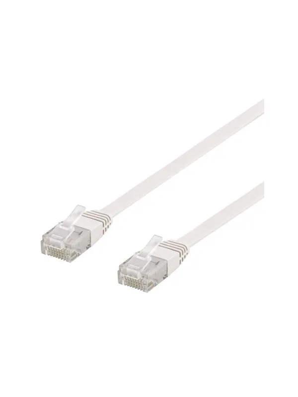 Deltaco TP-615V-FL - patch cable - 15 m - white - Vit - 15m