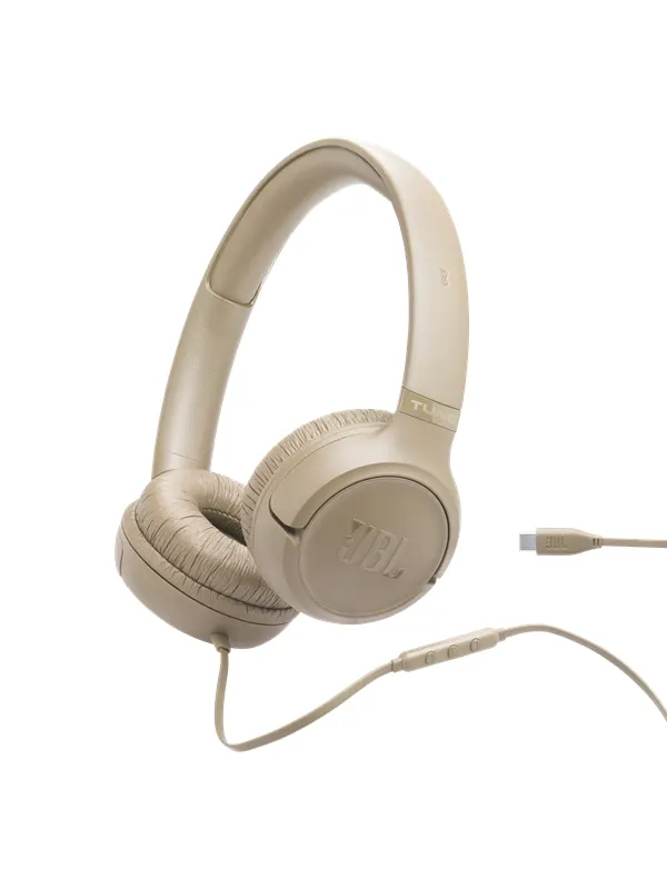 JBL Tune 530C Wired USB-C On-ear Headphones Beige