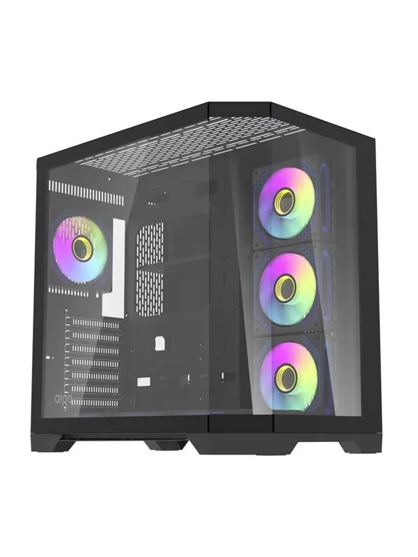 Darkflash FT418 PRO Computer Case with 7 ARGB Fans - Black - Chassi - Svart