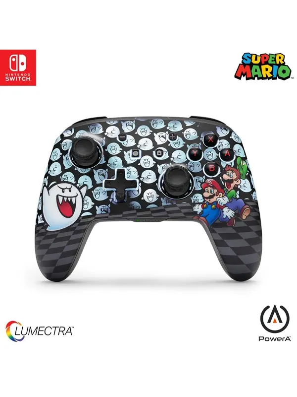 PowerA avancerad, trådlös handkontroll för Nintendo Switch med Lumectra - Mario tittut - Wireless Controller - Nintendo Switch