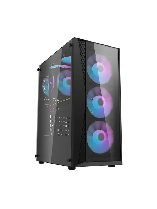 Darkflash DK352 Plus computer case + 4 fans (black) - Chassi - Miditower - Svart