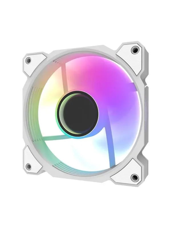 Darkflash DR08 Cooling Fan (White) - Chassi fläkt - 120mm - Vit med RGB-ljus - 30 dBA