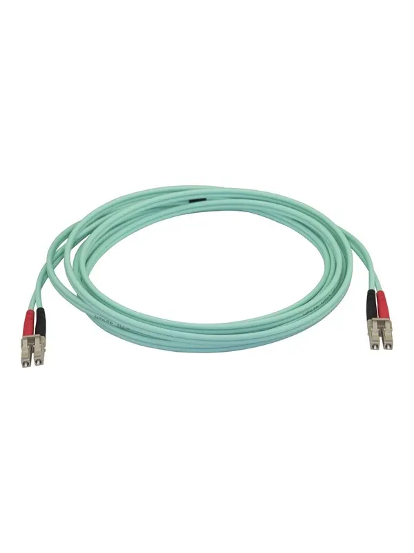 StarTech.com Aqua OM4 Duplex Multimode Fiber - 3m/ 9 ft - 100 Gb - 50/125 - OM4 Fiber - LC to LC Fiber Patch Cable (450FBLCLC3) - network cable - 3 m - aqua - Blå - 3m
