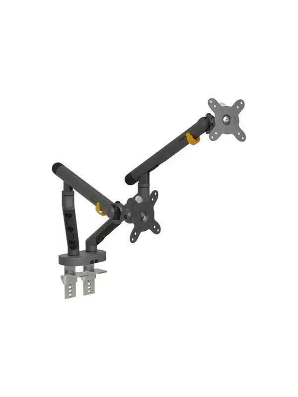 Bakker Elkhuizen Flexible Dual mounting kit - adjustable dual arms - for 2 monitors - dark grey - Max 10 kg - recommended for 17"-35" (for flat screen), 17"-32" (for curved screen)