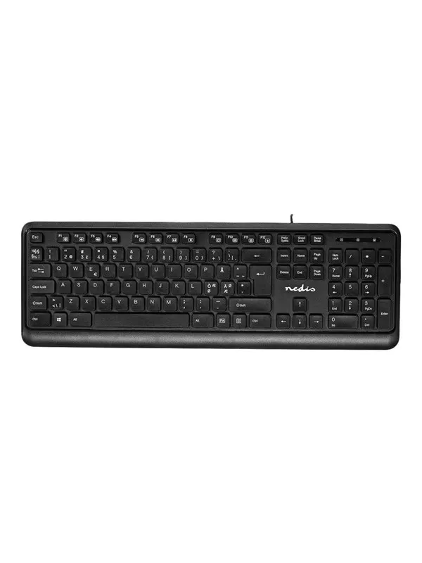 Nedis - keyboard - QWERTY - Nordic - black - Tangentbord - Nordisk - Svart