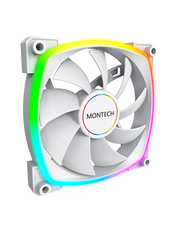 Montech AX140 PWM WH - Chassi fläkt - 140mm - Vit med RGB-ljus - 28 dBA