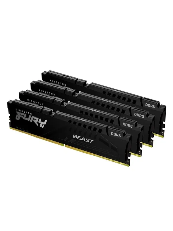 Kingston FURY Beast DDR5-6000 - 64GB - CL40 - Quad Channel (4 pcs) - Intel XMP - Svart